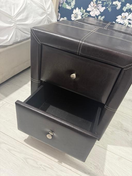 Buy & Sell Blackburn Blackburn with Darwen - Photos for Dark brown leather bedside cabinets