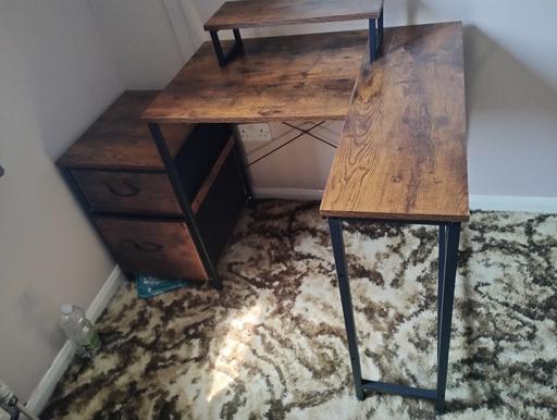 Buy & Sell Saint Osyth Tendring - Photos for L shaped pc desk with monitor riser like new