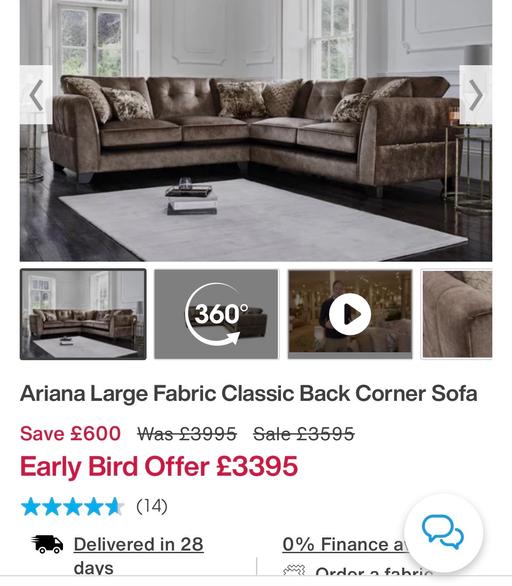 Buy & Sell Glasgow Parkhouse - Glasgow - Photos for Furniture village Ariana corner sofa moleskin