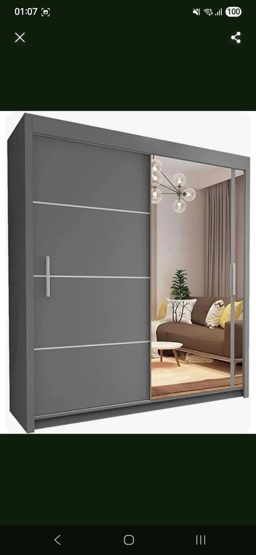 Buy & Sell Harlow Town Centre Harlow - Photos for Grey Wardrobe with Mirror