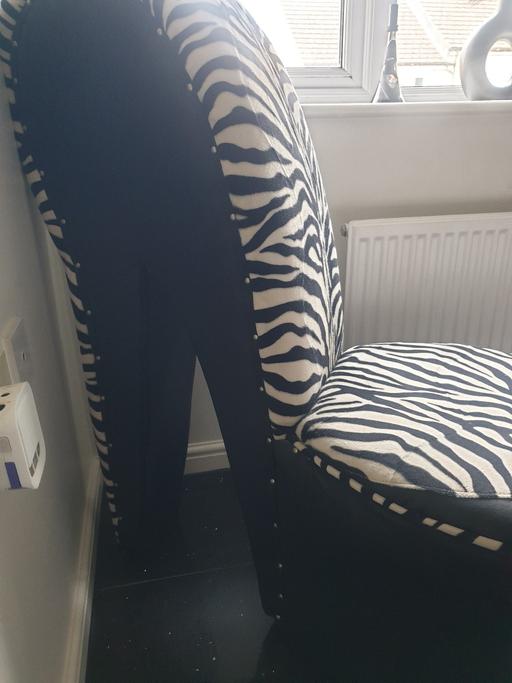 Buy & Sell Fartown Kirklees - Photos for Black Stiletto / Shoe / High Heel Chair Zebra