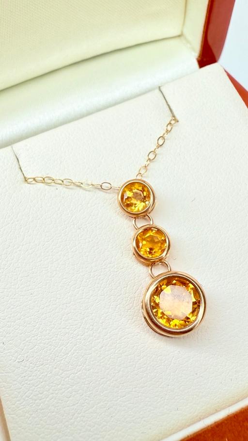 Buy & Sell Harrow on the Hill North West London - Photos for 9ct Gold Citrine Triple Drop Necklace