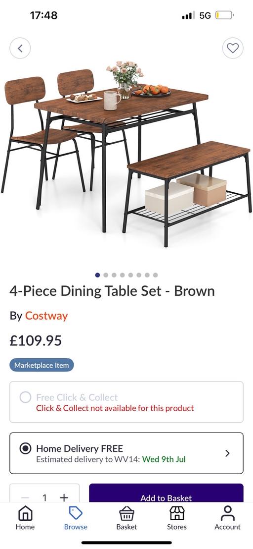 Buy & Sell Spalding South Holland - Photos for 4-Piece Dining Table Set - Brown