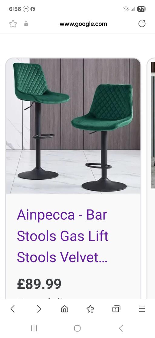 Buy & Sell Tipton Sandwell - Photos for green velour bar stools