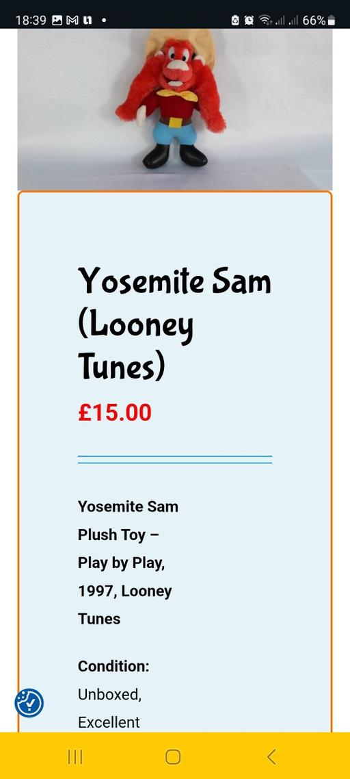 Buy & Sell Keresley End Nuneaton and Bedworth - Photos for Yoseite Sam original Loony Tunes Plush