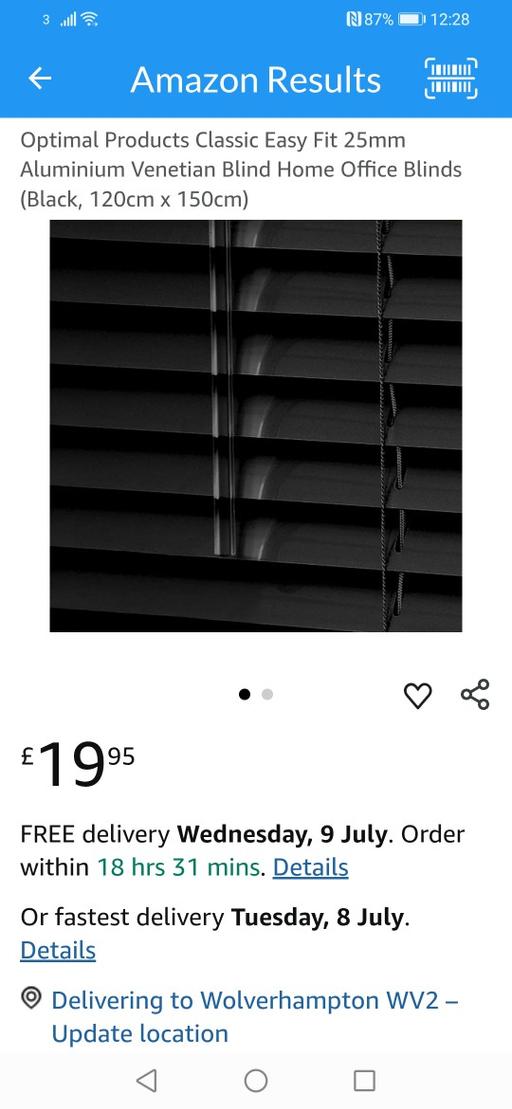 Buy & Sell Heath Town Wolverhampton - Photos for New black aluminium venetian blind
