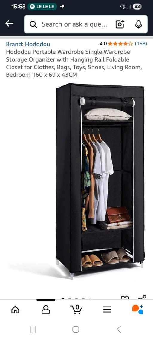 Buy & Sell Bradmore Wolverhampton - Photos for fabric portable canvas single wardrobe