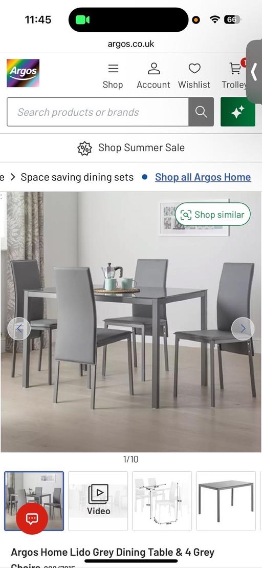Buy & Sell Grahame Park North West London - Photos for Argos Home Lido Grey dining table & 4 chairs