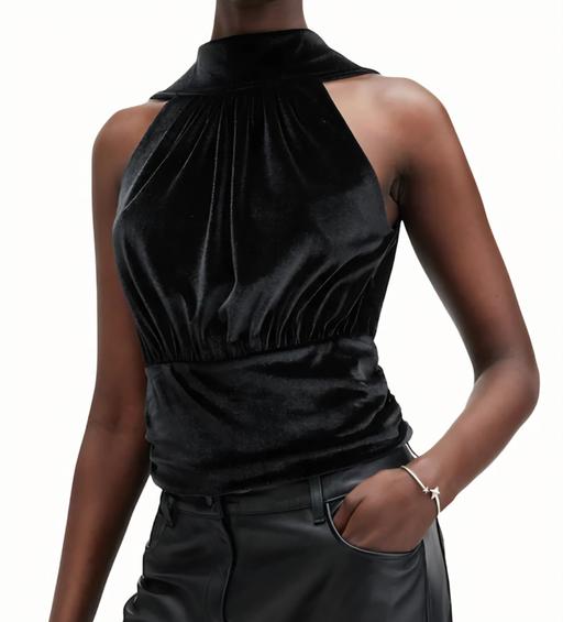 Buy & Sell Stevenage Town Centre Stevenage - Photos for Allsaints Black Velvet Open Back Top (UK 6)
