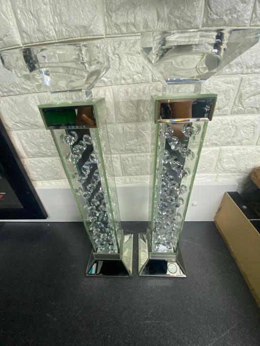 Buy & Sell Beckton East London - Photos for Two Large Glass Crystal Candle Holders Heavy