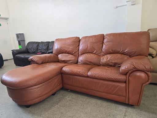 Buy & Sell Brierley Hill Dudley - Photos for tan 3seater chaise leather sofa