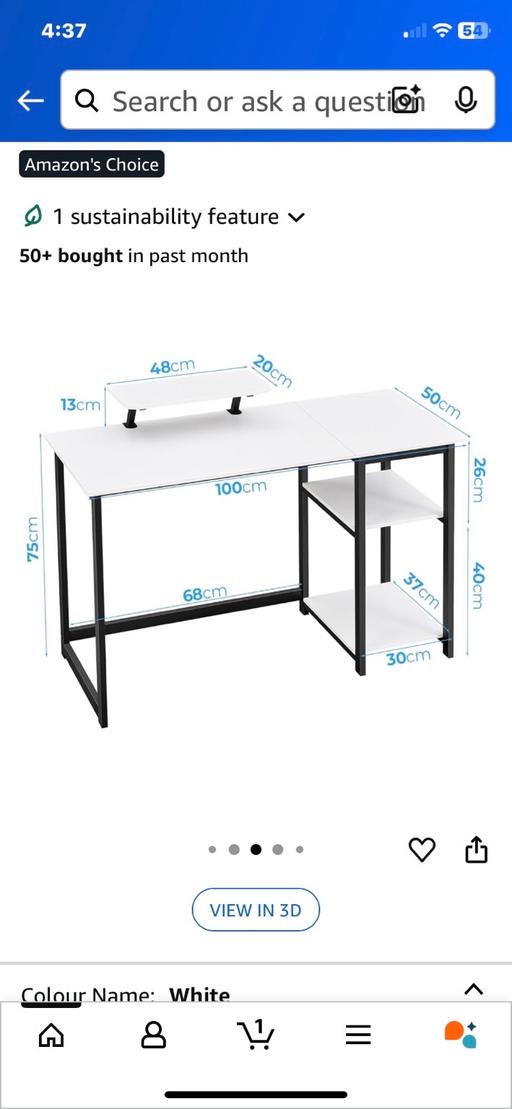 Buy & Sell Worsthorne Burnley - Photos for Computer desk 100cm x 50cm white new built
