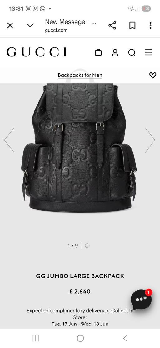 Buy & Sell Quinton Birmingham - Photos for gucci backpack