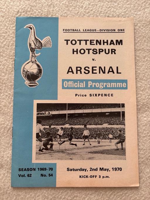 Buy & Sell Donnington Telford and Wrekin - Photos for Tottenham Hotspur v Arsenal programme 1970