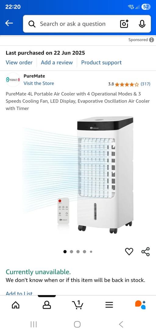 Buy & Sell Hornsey North London - Photos for Puremate Air Cooler.
