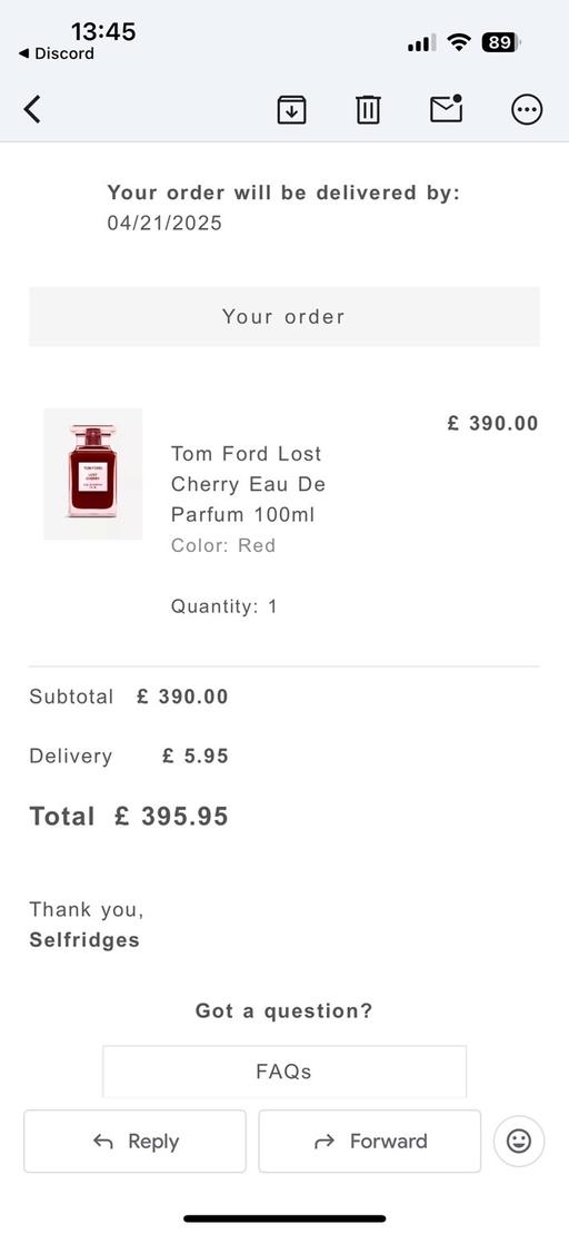 Buy & Sell Chatham Medway - Kent - Photos for Tom ford lost cherry 100ml