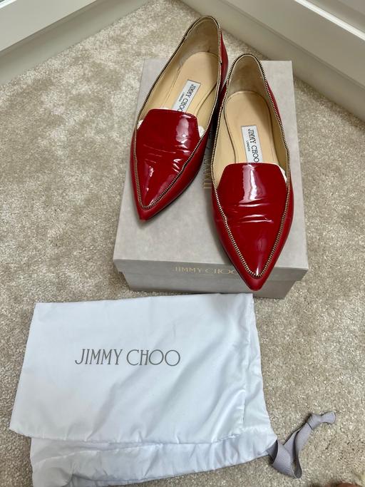 Buy & Sell Fairlands Guildford - Photos for Jimmy Choo Red Leather Flats EU36