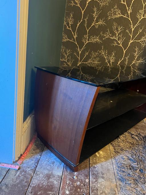 Buy & Sell Amblecote Dudley - Photos for Lovely black glass/wooden sided tv cabinet