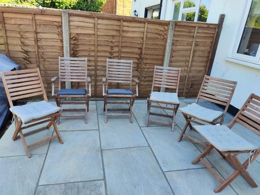 Buy & Sell Ealing Broadway West London - Photos for 6x Garden Chairs with pillows, FREE!