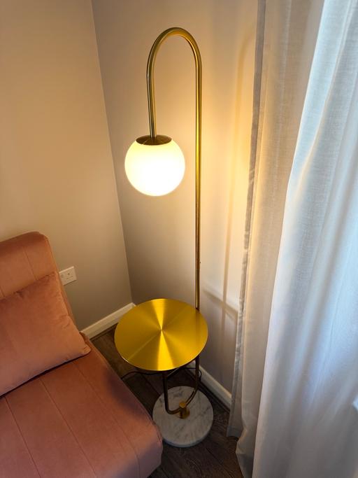 Buy & Sell Chalvey Slough - Photos for Gold marble floor lamp with gold shelf