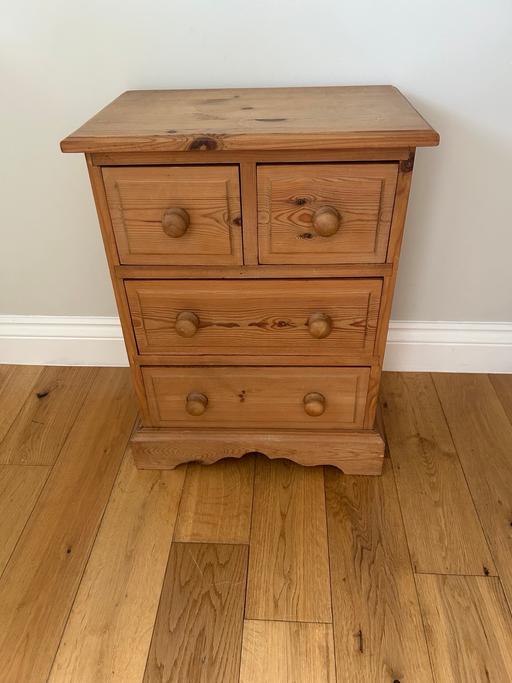 Buy & Sell Sunbury-on-Thames Spelthorne - Photos for Pine Bedside Table 4 Drawers