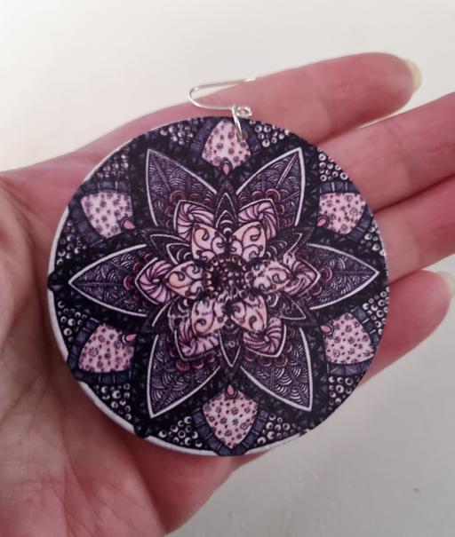 Buy & Sell Kirkby Knowsley - Photos for Large Wooden Purple Kaleidoscope Earrings