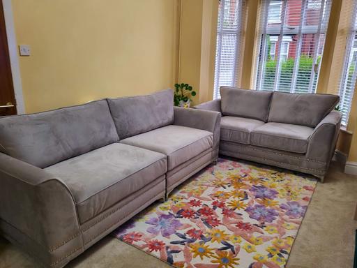 Buy & Sell Ardwick Manchester - Photos for Grey Plush Sofa 4 seater and 2 Seater