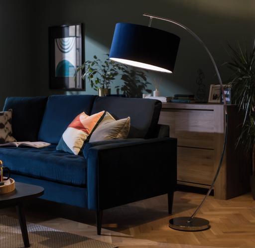 Buy & Sell Penge South East London - Photos for Made Navy Blue Velvet Easy Fit Drum Lampshade