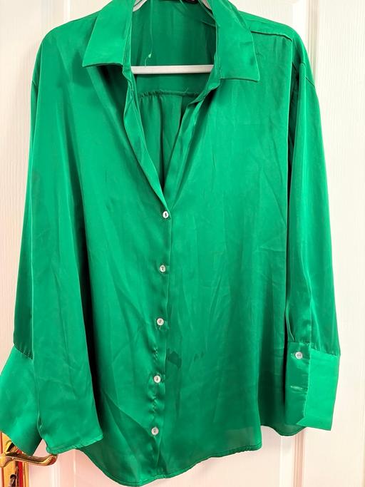 Buy & Sell Derry Downs South East London - Photos for Green Zara women’s silk, satin shirt