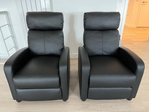 Buy & Sell Finnieston Glasgow - Photos for 2 x Black Yaheetech Recliner Armchairs