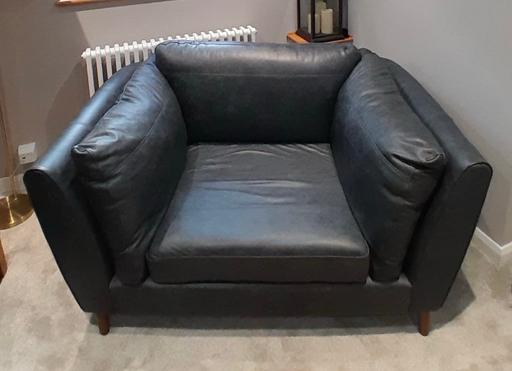 Buy & Sell Birchmoor North Warwickshire - Photos for M&S Real Leather Charcoal Grey Love Seat