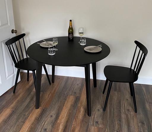 Buy & Sell Canonbury North London - Photos for Black table and 3 dining chairs John Lewis