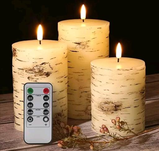 Buy & Sell Mickleover Derby - Photos for Birch Bark Wood Flameless Candles with Remote