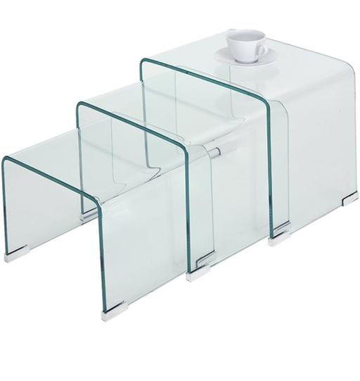 Buy & Sell Camp Hill Birmingham - Photos for Nest of 3 Bent Glass Coffee Table Modern Nest
