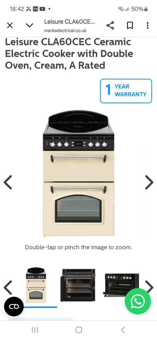 Buy & Sell Stepney East London - Photos for leisure electric cooker cream