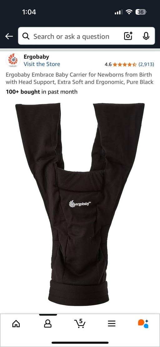 Buy & Sell Tower Hamlets East London - Photos for Ergobaby Embrace baby carrier