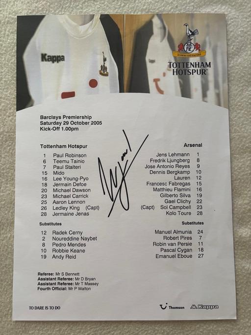 Buy & Sell Muxton Telford and Wrekin - Photos for Martin Jol: autographed team sheet.Tottenham