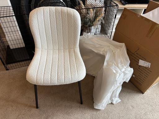 Buy & Sell Orrell Wigan - Photos for Set of 4 beige fabric dining chairs, bl/legs