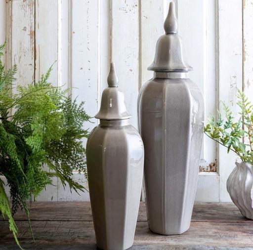 Buy & Sell North Kensington West London - Photos for Grey Lidded Ceramic Jar Vase Urn 54cm