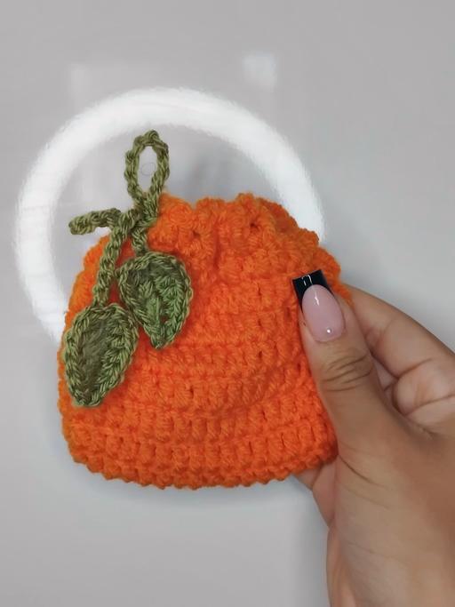 Buy & Sell Plumstead South East London - Photos for Crochet Orange drawstring pouch