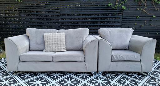Buy & Sell Wednesfield Wolverhampton - Photos for Grey Plush Velvet Sofas..2+1