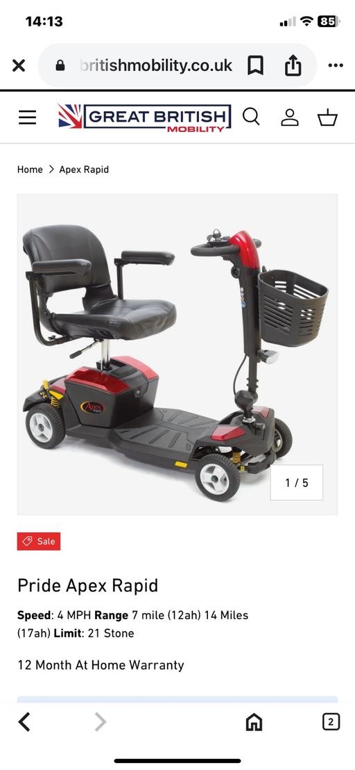 Buy & Sell Wombourne South Staffordshire - Photos for Pride 4mph Mobility Scooter new battery.