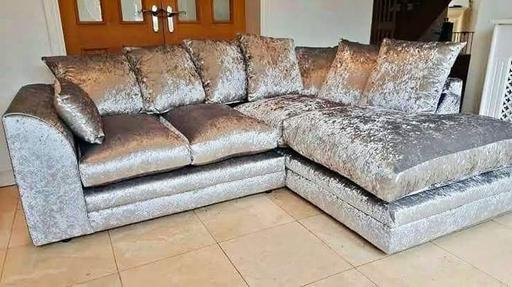 Buy & Sell Oldbury Shropshire - Photos for Crushed Velvet Corner Sofa & Free Footstool