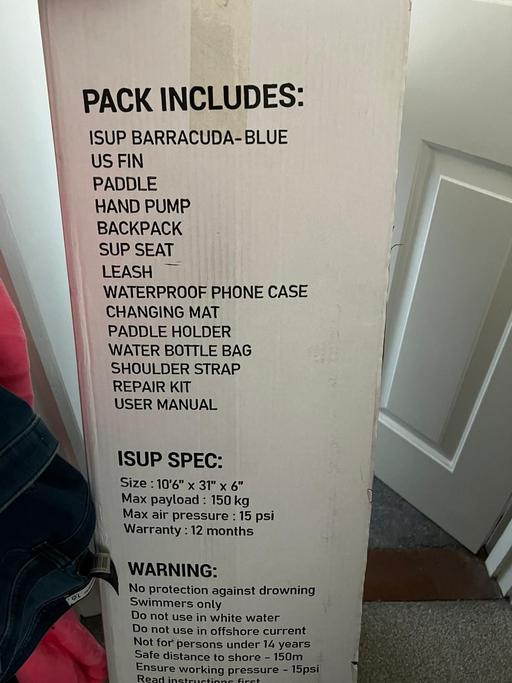 Buy & Sell Poplar East London - Photos for Barracuda inflatable stand up paddle board