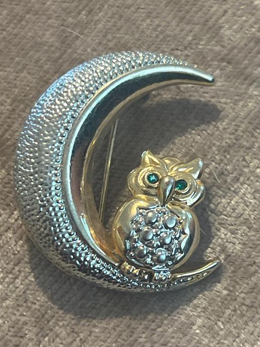 Buy & Sell Brighton Brighton - Photos for Lovely vintage owl & moon brooch