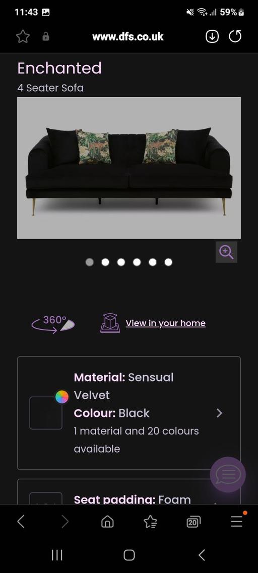 Buy & Sell Ince Wigan - Photos for enchanted 4 seater dfs sofa