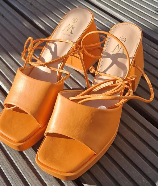 Buy & Sell Selhurst South East London - Photos for Orange Heeled Wrap Around Platform Sandals