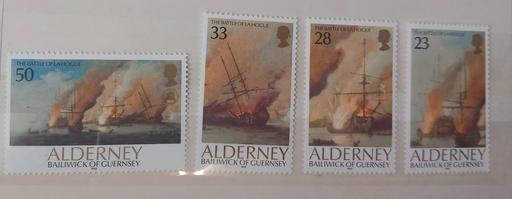 Buy & Sell Thatto Heath Saint Helens - Photos for Alderney 1992 Battle la Hogue ship stamps