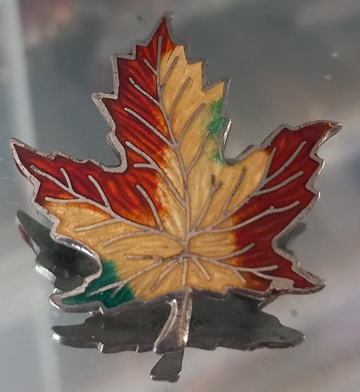 Buy & Sell Thatto Heath Saint Helens - Photos for Sterling silver enamel maple leaf brooch