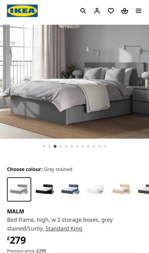 Buy & Sell Lambeth South West London - Photos for MALM IKEA king size grey bed